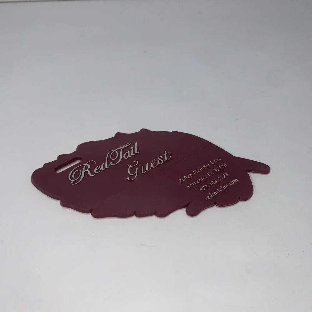 Red Tail Golf Club Guest Leaf Shaped Bag Tag, Sorrento Florida‎